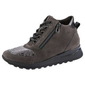 Ghete dama Waldlaufer 364H80-300-497-Hiroko-Gri casual piele naturala cu talpa joasa gri