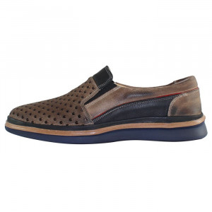 Pantofi barbati, Dogati, 219-23-36-Bej, casual, piele naturala, perforati, cu talpa joasa, bej