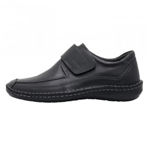 Pantofi barbati, Nicolis, 203220-Negru, casual, piele naturala, cu talpa joasa, negru