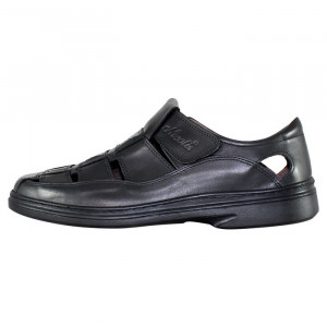 Pantofi barbati, Nicolis, 70864-Negru, casual, piele naturala, perforati, cu talpa joasa, negru