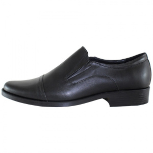 Pantofi barbati Pieton ADI-BE-Negru elegant piele naturala cu toc negru