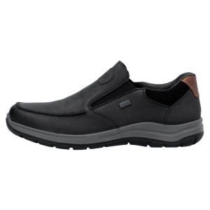 Pantofi barbati, Rieker, 03651-00-Negru, casual, piele naturala, impermeabil, cu talpa joasa, negru