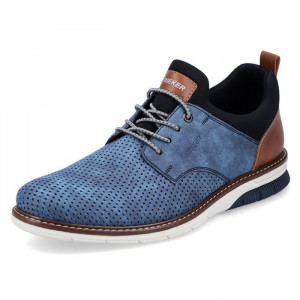 Pantofi barbati Rieker 14450-14-Albastru casual piele ecologica cu talpa joasa albastru