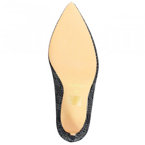 Pantofi dama Azarey 459D720-Negru elegant textil cu toc negru