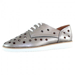 Pantofi dama Dogati 1205-Argintiu casual piele naturala cu talpa joasa argintiu