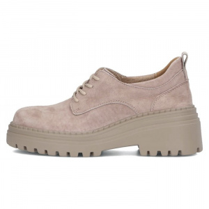 Pantofi dama, Filippo, DP6123-24-TP-Bej, casual, piele intoarsa, cu platforma, bej