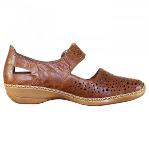 Pantofi dama Rieker 41397-22-Maro casual piele naturala cu talpa joasa maro