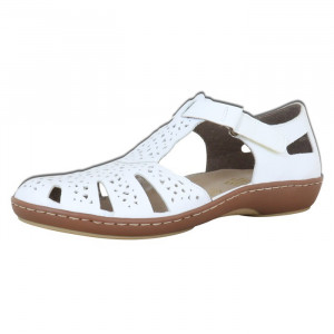 Pantofi dama Rieker 45885-80-Alb casual piele naturala cu talpa joasa alb