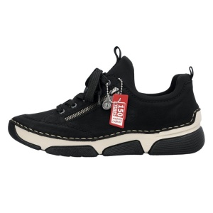 Pantofi dama, Rieker, 45973-00-Negru, casual, piele ecologica, cu talpa joasa, negru