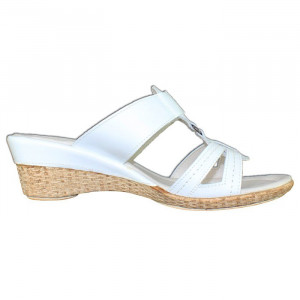 Papuci dama Nicolis 60663-Alb casual piele naturala cu platforma alb