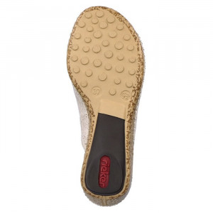 Papuci dama Rieker 66191-60-Bej casual piele naturala cu platforma bej