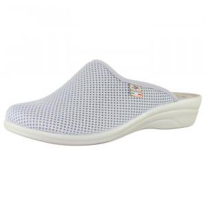 Saboti dama Fly Flot T4-368-FE-Gri de casa textil ortopedici cu talpa joasa gri