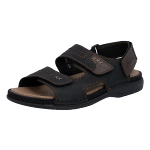 Sandale barbati Rieker 25561-00-Negru casual piele naturala cu talpa joasa negru