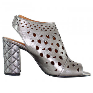 Sandale dama Dogati 672-578-Argintiu elegant piele naturala cu toc argintiu