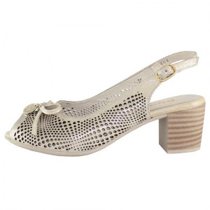 Sandale dama, Dogati, 804-11-Bej, elegant, piele naturala, cu toc, bej