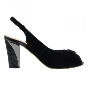 Sandale dama Epica JICL020-MX854-P8563T-01-I-Negru elegant piele intoarsa cu toc negru