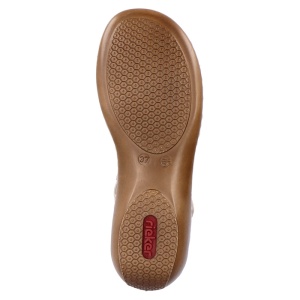 Sandale dama Rieker 65919-60-Bej casual piele naturala cu talpa joasa bej