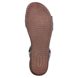 Sandale dama Rieker V7568-14-Albastru casual piele ecologica cu talpa joasa albastru