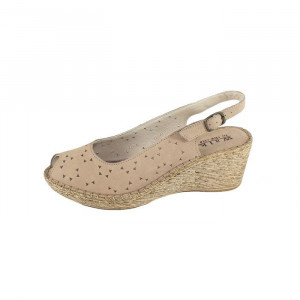Sandale dama Walk in the city 9011-3021-Bej casual piele naturala cu platforma bej