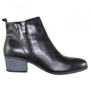 Botine dama Marco Tozzi 2-25320-33-002-Negru casual piele naturala cu toc negru
