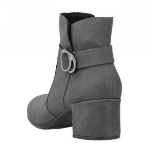 Botine dama Rieker 70289-45-Gri casual piele ecologica cu toc gri