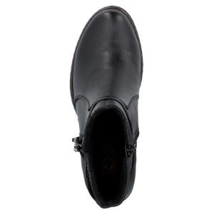 Botine dama Rieker Y2567-00-Negru casual piele naturala cu toc negru