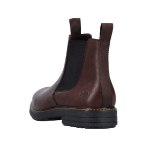 Cizme barbati Rieker 33180-26-Maro elegante piele naturala scurte imblanite cu toc maro