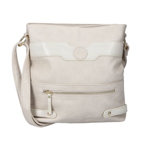 Geanta dama, Rieker, H1072-81-Bej, de umar, crossbody, piele ecologica, casual, cu accesorii metalice, bej
