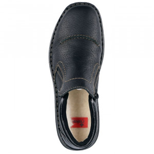 Ghete barbati Rieker 03072-00-Negru casual piele naturala impermeabil imblanite cu talpa joasa negru
