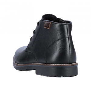 Ghete barbati Rieker 15311-00-Negru casual piele naturala imblanite cu toc negru