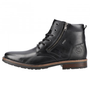 Ghete barbati, Rieker, 33212-00-Negru, casual, piele naturala, cu toc, negru