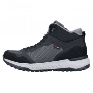 Ghete barbati, Rieker, U0160-00-Negru, sport, piele naturala, impermeabil, cu talpa joasa, negru