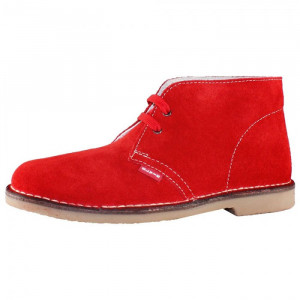 Ghete dama Elvis 3010-Rosu casual piele intoarsa cu toc rosu