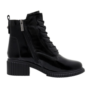 Ghete dama Pass Collection J8B21602-01-L-Negru casual piele naturala cu toc negru