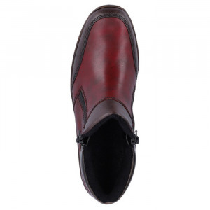 Ghete dama Rieker 48754-35-Bordo casual piele naturala cu talpa joasa bordo