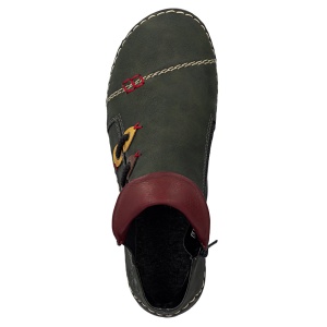 Ghete dama Rieker 72581-54-Verde casual piele ecologica cu talpa joasa verde