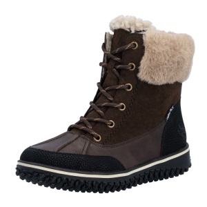 Ghete dama Rieker Z4203-25-Maro casual piele ecologica impermeabile imblanite cu talpa joasa maro