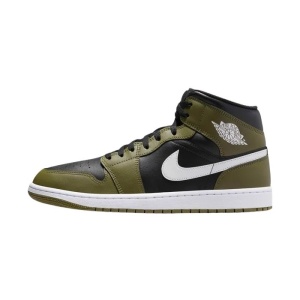 Pantofi barbati, Air Jordan 1 Mid, DQ8426-092-Verde, sport, piele naturala, cu talpa joasa, verde