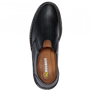 Pantofi barbati Krisbut 4978A-5-9-Negru casual piele naturala cu talpa joasa negru