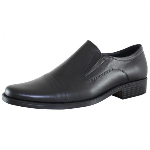 Pantofi barbati Pieton ADI-BE-Negru elegant piele naturala cu toc negru