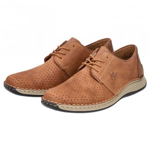 Pantofi barbati Rieker 05226-24-Maro casual piele naturala perforati cu talpa joasa maro
