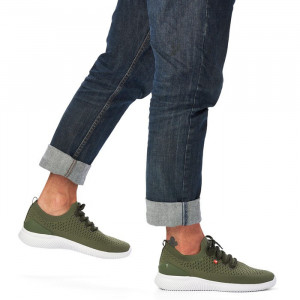 Pantofi barbati Rieker 07402-54-Verde sport textil cu talpa joasa verde