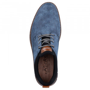 Pantofi barbati Rieker 14450-14-Albastru casual piele ecologica cu talpa joasa albastru