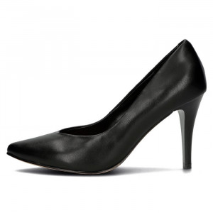 Pantofi dama Filippo DP4428-23-BK-Negru elegant piele naturala cu toc negru