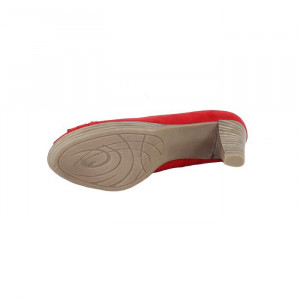 Pantofi dama Marco Tozzi 2-29302-26-533-Rosu casual textil cu toc rosu