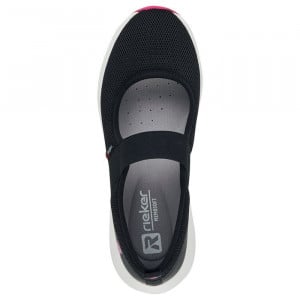 Pantofi dama Rieker 42102-00-Negru casual textil cu platforma negru