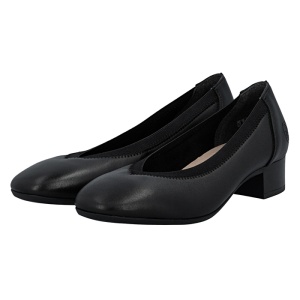 Pantofi dama Rieker 43452-00-Negru casual piele naturala cu toc negru