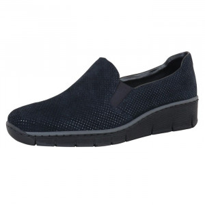 Pantofi dama Rieker 53766-18-Albastru-Inchis casual piele intoarsa cu talpa joasa albastru inchis