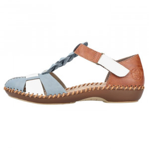 Pantofi dama Rieker M1665-90-Albastru casual piele ecologica cu talpa joasa albastru
