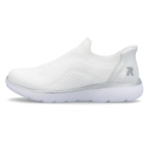 Pantofi dama, Rieker, M5072-80-Alb, sport, textil, cu talpa joasa, alb